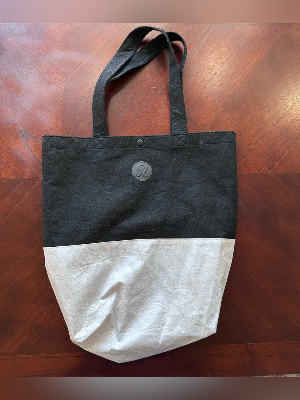 lululemon athletica Black and White Two-Tone Canvas Tote